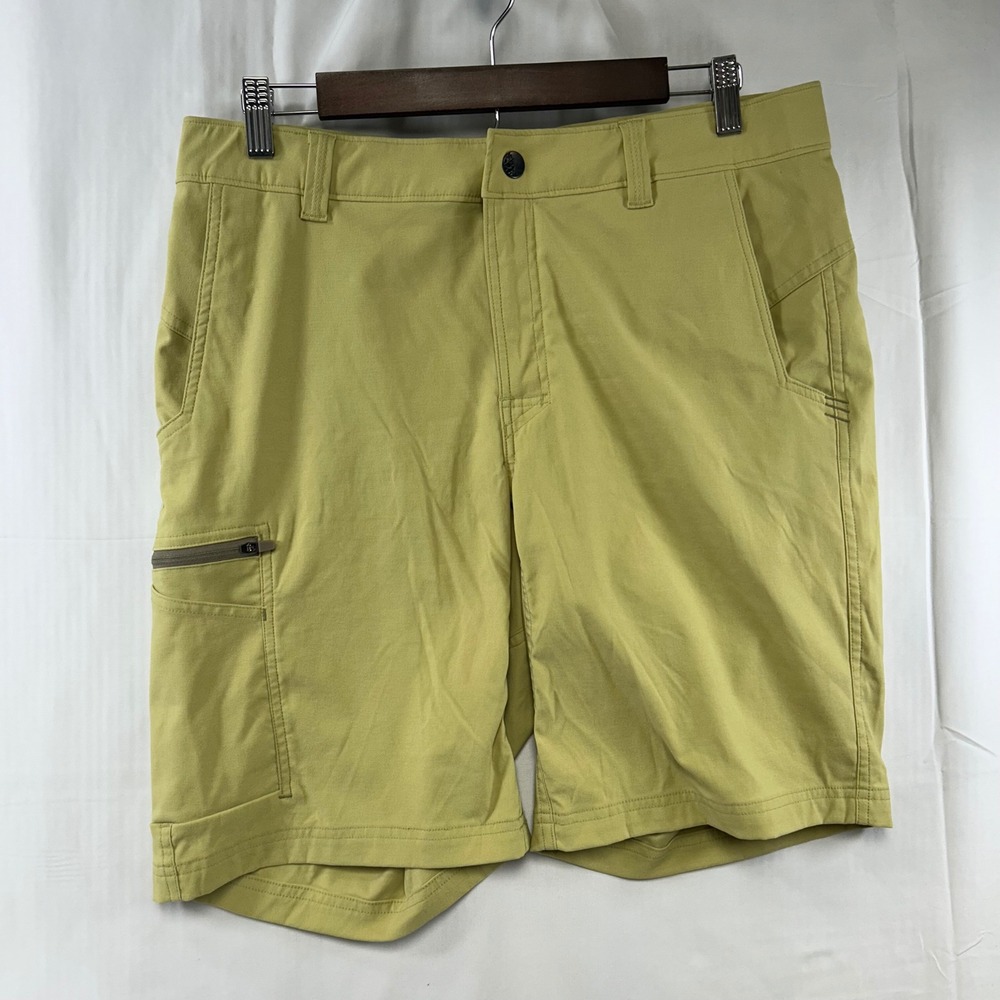 Stio Shorts Mens 33 Yellow Technical Hiking Cargo Stretch Inseam 9.5in